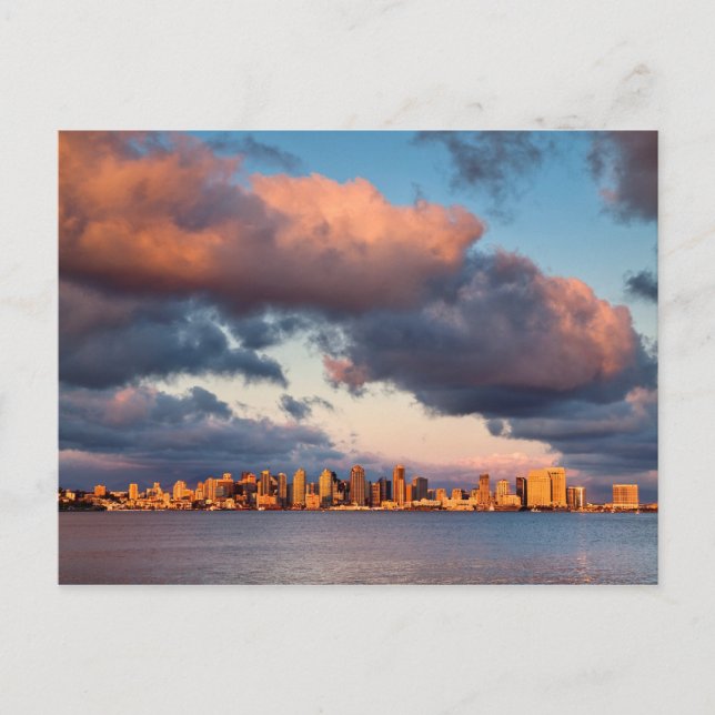 Cartão Postal Horizonte da Cidade da Baía de San Diego (Frente)