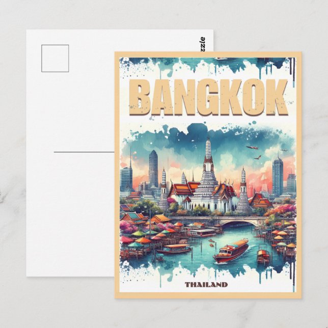 Cartão Postal Horizonte da cidade de Banguecoque - presentes de  (Frente/Verso)