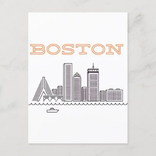 Cartão Postal Horizonte da Cidade de Boston, Boston Ma EUA