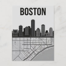 Horizonte da Cidade de Boston Massachusetts Com Ma
