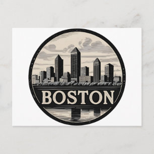 Cartão Postal Horizonte da Cidade de Boston – Paisagem Urbana Mi