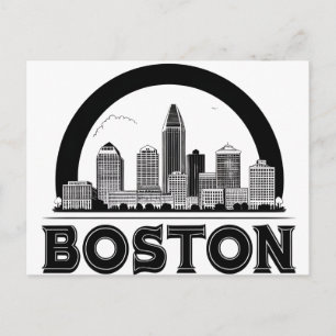 Cartão Postal Horizonte da Cidade de Boston – Paisagem Urbana Mi