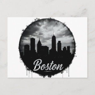 Cartão Postal Horizonte da Cidade de Boston – Paisagem Urbana Mi