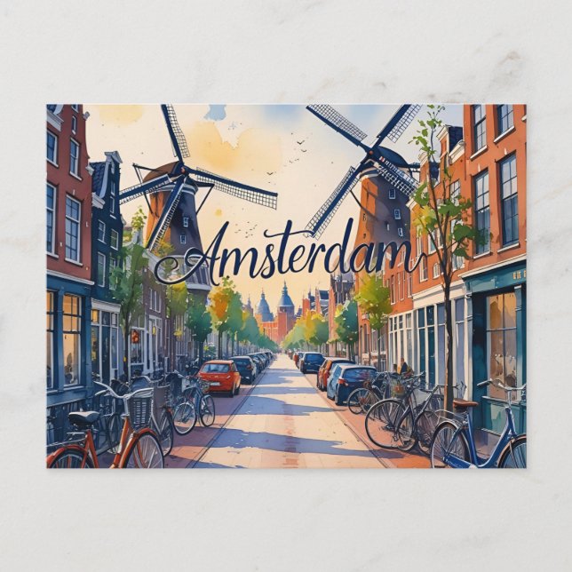 Cartão Postal Horizonte de Amsterdã (Frente)