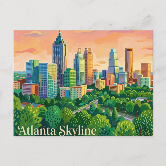 Cartão Postal Horizonte de Atlanta EUA (Frente)