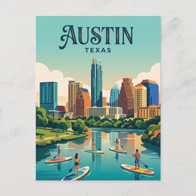 Cartão Postal Horizonte de Austin EUA (Frente)