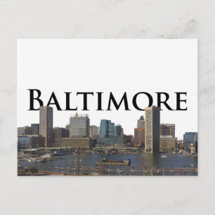 Cartão Postal Horizonte de Baltimore MD com Baltimore no Céu