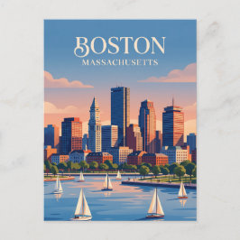 Cartão Postal Horizonte de Boston EUA