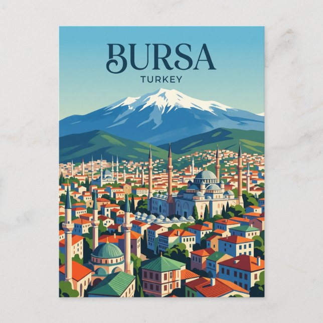 Cartão Postal Horizonte de Bursa Turquia (Frente)