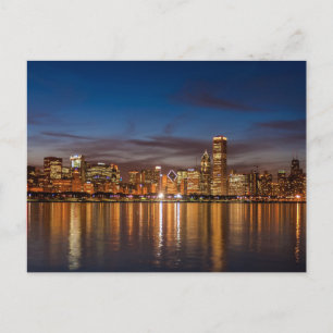 Cartão Postal Horizonte de Chicago à Noite