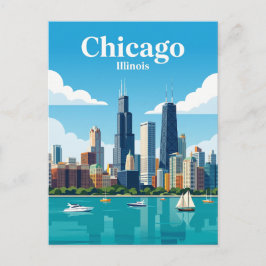 Cartão Postal Horizonte de Chicago EUA