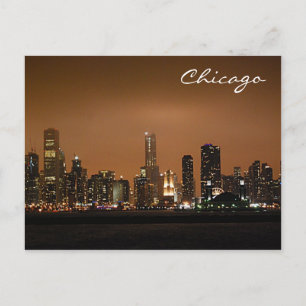 Cartão Postal Horizonte de Chicago Visível do Lago Michigan