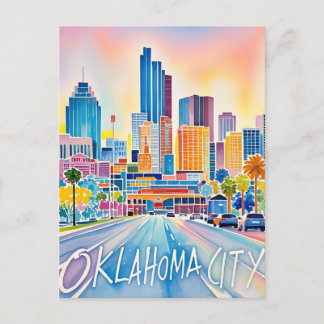 Cartão Postal horizonte de cor da água de Oklahoma City