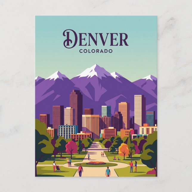 Cartão Postal Horizonte de Denver EUA (Frente)