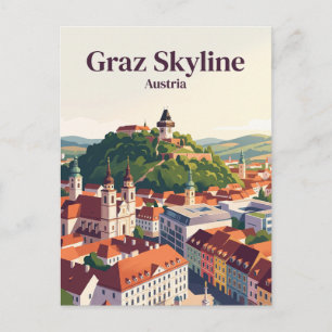 Cartão Postal Horizonte de Graz Áustria