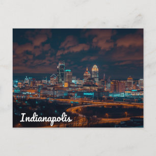 Cartão Postal Horizonte de Indianapolis à Noite
