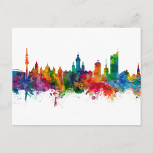 Cartão Postal Horizonte de Leipzig Alemanha