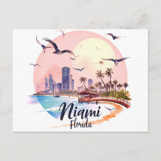 Cartão Postal Horizonte de Miami City Flórida