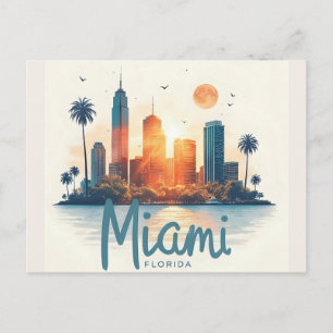 Cartão Postal Horizonte de Miami City Florida