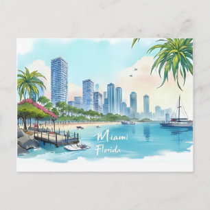 Cartão Postal Horizonte de Miami City Flórida