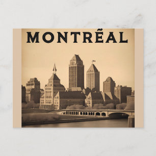 Cartão Postal Horizonte de Montreal Canadá Antigo 