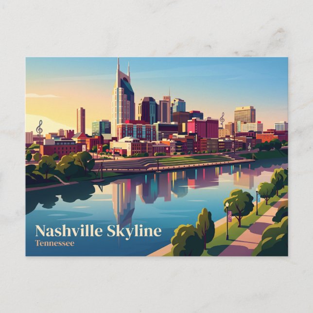 Cartão Postal Horizonte de Nashville EUA (Frente)