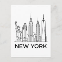 Horizonte de Nova York Arte Linear Minimalista