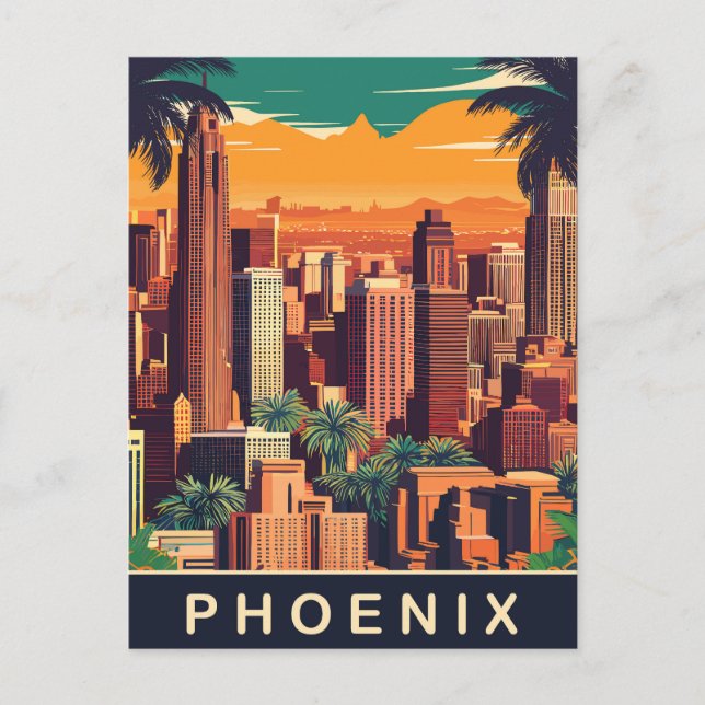 Cartão Postal Horizonte de Phoenix, Viagem (Frente)