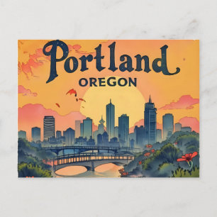 Cartão Postal Horizonte de Portland Oregon