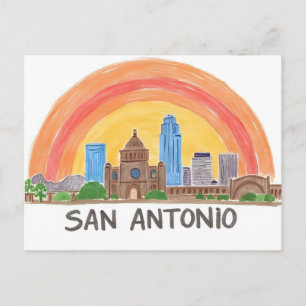 Cartão Postal Horizonte de San Antonio Texas