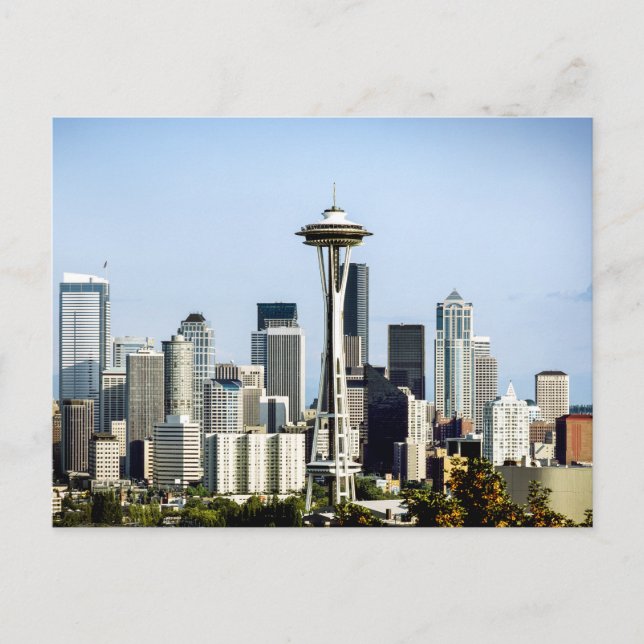 Cartão Postal Horizonte de Seattle  (Frente)