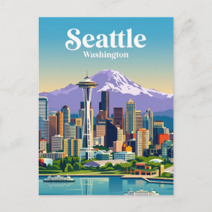 Cartão Postal Horizonte de Seattle EUA