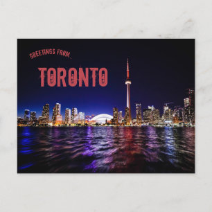 Cartão Postal Horizonte de Toronto, Ontário à Noite
