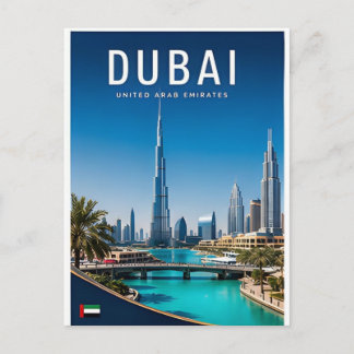 Cartão Postal Horizonte Futurista de Dubai UAE Deserto Golfo Via