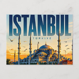 Cartão Postal 🌅 Horizonte Moderno de Istambul Estilo Urbano 🌅