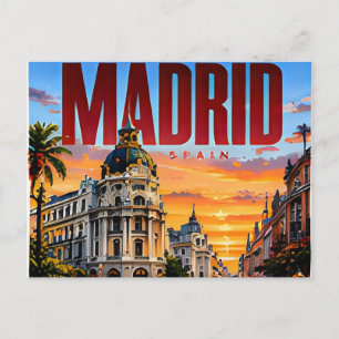 Cartão Postal 🌞 Horizonte Moderno de Madrid Estilo de Cidade 🌞