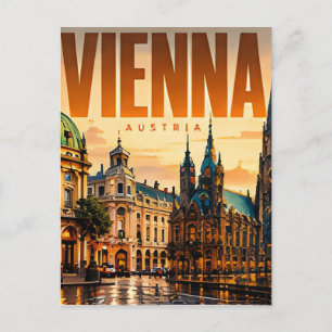 Cartão Postal 🎼 Horizonte Moderno de Viena Estilo Urbano 🎼