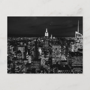 Cartão Postal Horizonte noturno da cidade de Nova York