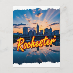 Cartão Postal Horizonte urbano da cidade de Rochester Nova York 