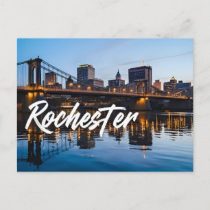Cartão Postal Horizonte urbano da cidade de Rochester Nova York 