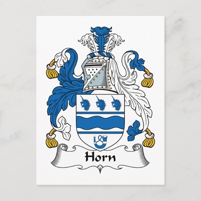 Cartão Postal Horn Family Crest (Frente)