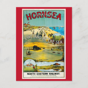 Cartão Postal Hornsea, Yorkshire, Inglaterra, Train Viagem