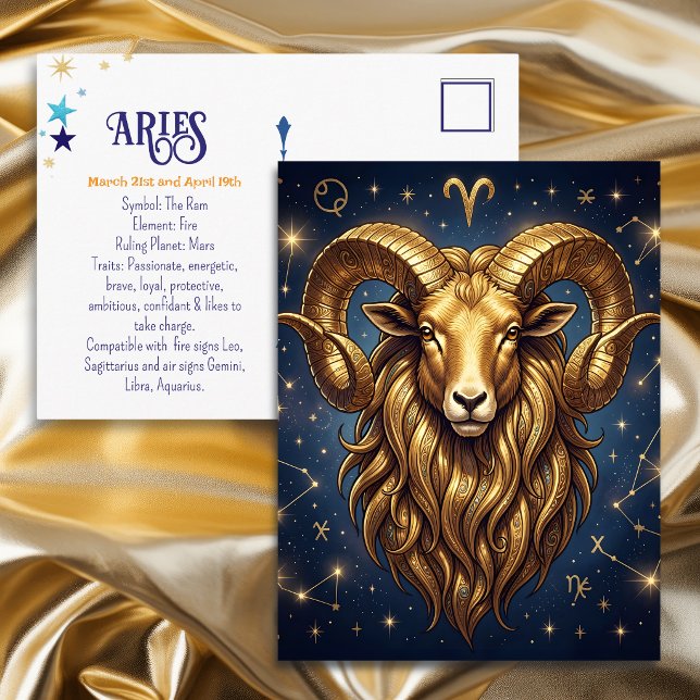 Cartão Postal Horoscope Sign Aries | Keeping in Touch (Criador carregado)