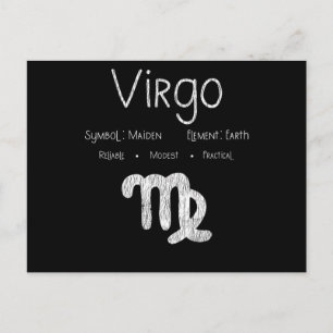 Cartão Postal Horóscopo de Virgem Presente de Aniversário de Sig