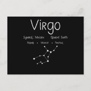 Cartão Postal Horóscopo de Virgem Presente de Astrólogia Signo d