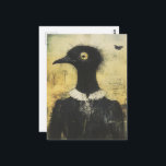 Cartão Postal Horror Black Bird in a Black Dress Fantasy<br><div class="desc">A black bird in a black dress fantasy AI generated art</div>
