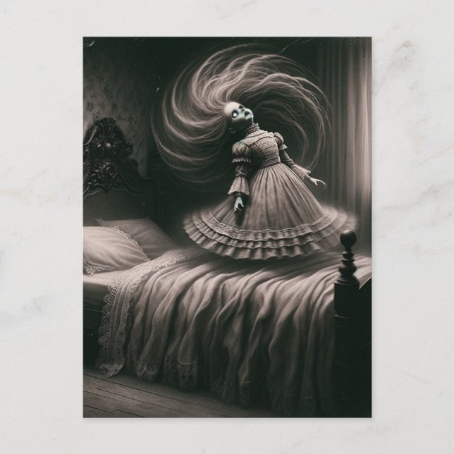 Cartão Postal Horror de Bonecas assustador (Frente)