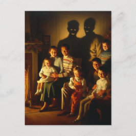 Cartão Postal Horror de Natal da Família Retro