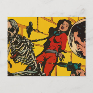 Cartão Postal Horror do Espaço - Vintage Science Ficage - Arte C