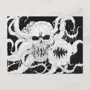 Cartão Postal Horror Skull Demon Art
